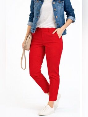 Old Navy Pixie Ankle Pants Red Size 12 Stretch Slim Work Office Career Mid Rise